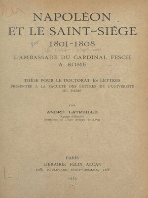 cover image of Napoléon et le Saint-Siège, 1801-1808
